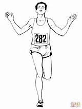 Coloring Marathon Finishing Pages Athletics Online sketch template