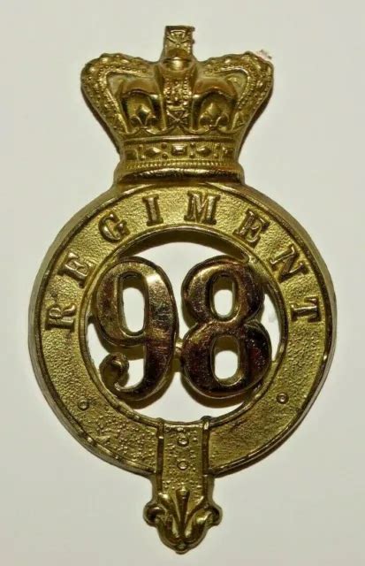 british military cap badges the 98th regiment of foot brass 1874 81