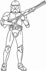 Wars Clone Coloring Trooper Star Pages Stormtrooper Drawing Printable Drawings Arc Kids Color Captain Anakin Rex Commander Hold Gun Sheets sketch template