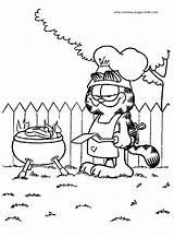 Garfield Pages Coloring Cartoon Color Kids Printable Print Bbq Sheets Barbecue Book Disney Tips Gif Para sketch template