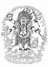 Mahakala Tibetan sketch template