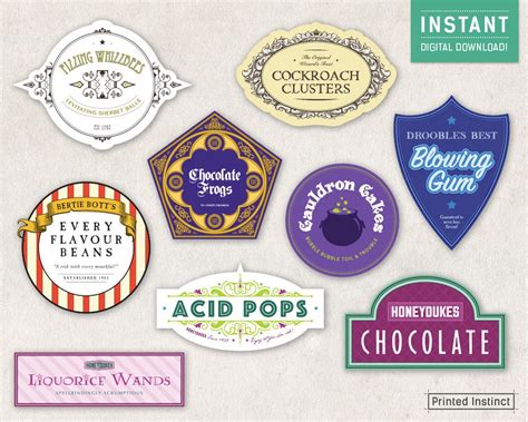 harry potter candy labels  printable printable templates
