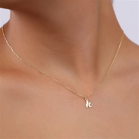 custom letter necklace  gold initial necklace dainty etsy