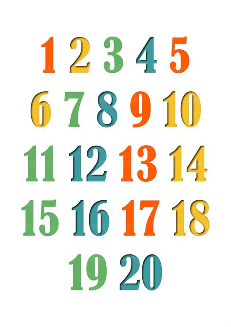 printable  colourful poster number poster   etsy