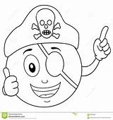 Coloring Pirate Patch Eye Smiley Hat Thumbs Skull Illustration Preview sketch template