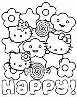 Coloring Pages Sanrio Kitty Hello Happy Colouring Cute Print Printable Color Birthday Kids Sheets Colorings Getdrawings Getcolorings Wallpaper Bubakids Printabletreats sketch template