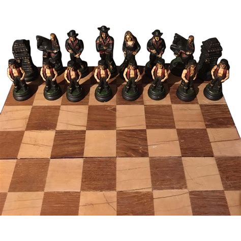 vintage indian and settler chess set from long island county museum