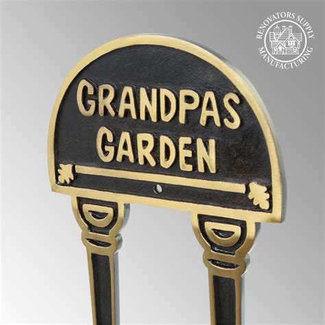 solid brass plate garden sign grandpas garden brass plaques