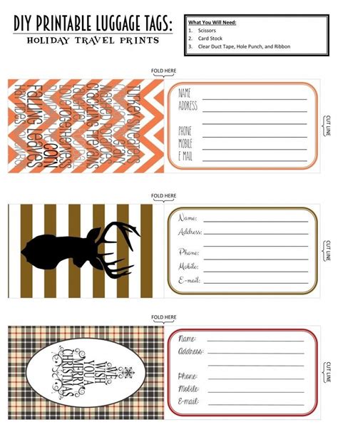 printable luggage tags holiday travel edition projects