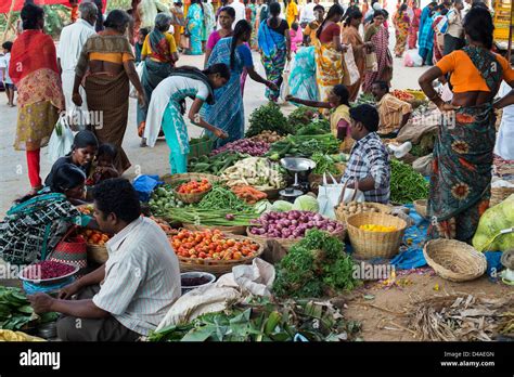 crowded vegetable market  india  res stock photography  images alamy