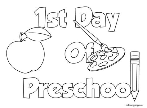st day  preschool coloring page coloring page