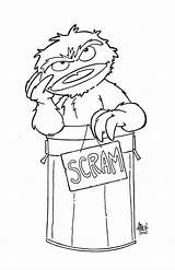 Oscar Grouch Coloring Pages Drawing Popular Getdrawings Getcolorings Printable sketch template
