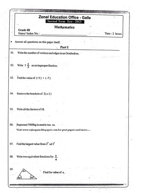 grade  english term test papers mfacourseswebfccom