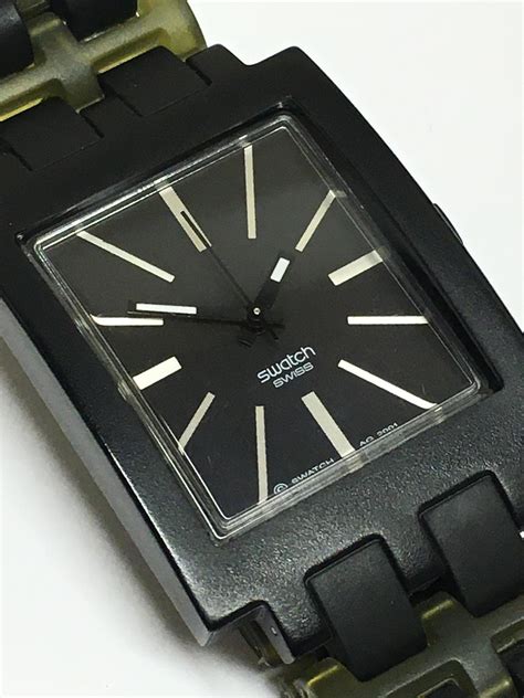 vintage square swatch  elegantissimo suab  negro etsy
