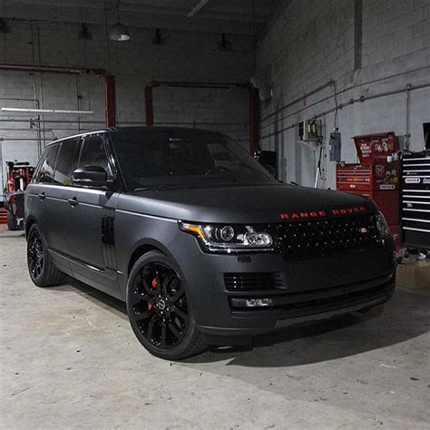 mulpix   night   range rover supercharged wrapped  matte black glos