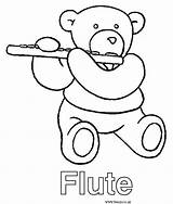 Flute Music Sheet Coloring sketch template