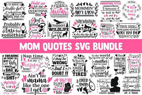 funny mom svg bundle svg designs illustrations ~ creative market