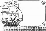 Columbus Ships Colorare Colombo Caravella Mundos Encuentro Partenza Disegni sketch template