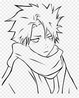 Anime Guy Coloring Pages Characters Cute Boy Hair Face sketch template