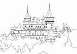 Burg Castello Colorare Ausmalbilder Hogwarts Schloss sketch template