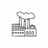 Pollution Usine Vector Croquis Chimneys Icône Tirée Infographics Isolated sketch template