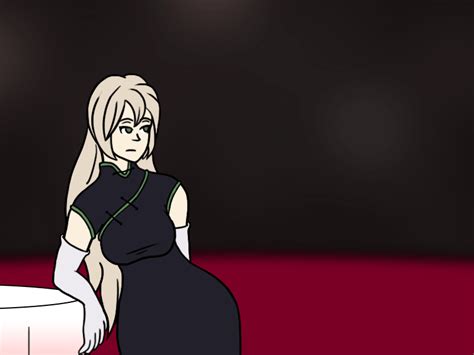 animated black wave dress female only green eyes