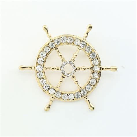 Gold Anchor Brooch Ships Wheel Anchors Boho Jewelry Ts Etsy