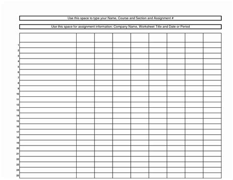 blank spreadsheets  blank spread sheet large size