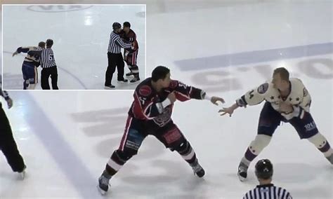 is this the wussiest hockey fight ever two players face off but don t throw one punch as they