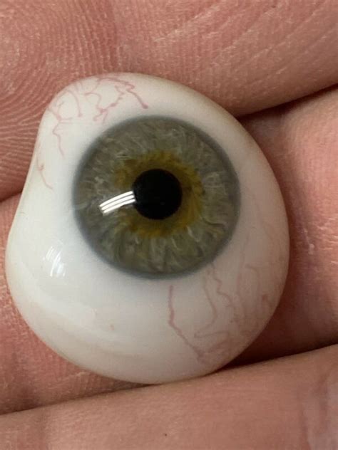 Antique 19thc Medical Hand Blown Painted Glass Prosthetic Eyeball Eye