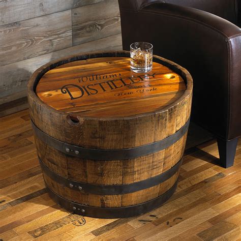personalized whiskey barrel table home design whiskey barrel