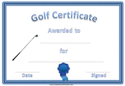 printable golf certificates customizable