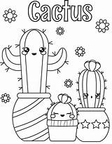 Cactus Coloring Getdrawings sketch template