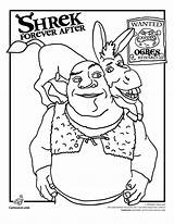 Shrek Coloring Donkey Esel Coloriages Bhe sketch template