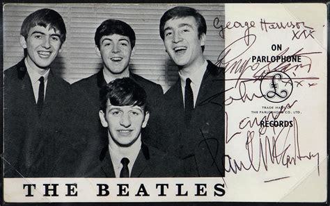 lot detail the beatles signed parlophone promotional