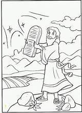 Ten Coloring Commandments Bible Pages Receives Moses Print Divyajanani sketch template