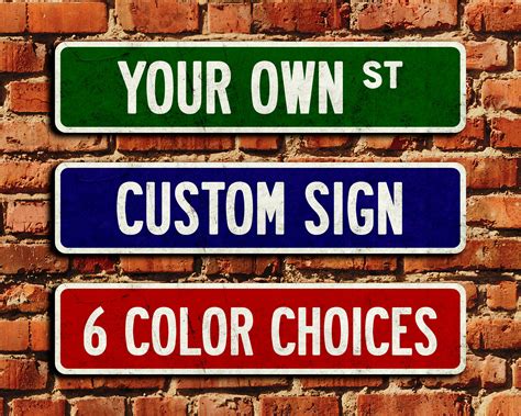 custom street sign vintage design  weathered appearance etsy personalized street signs