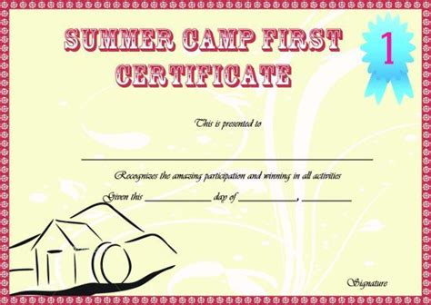 summer camp certificate template  templates  templates