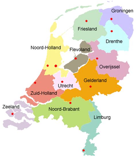 kaart nederland provincies nederland kaartnl