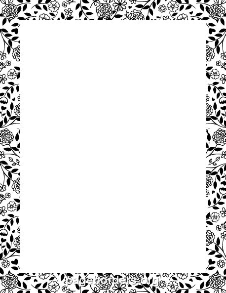 black  white flower border clip art page border  vector graphics