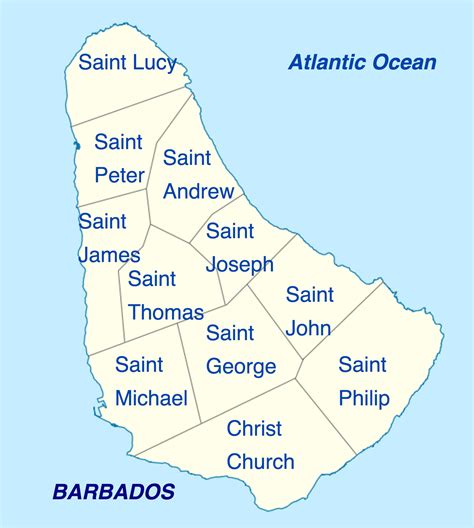 Barbados Administrative • Map •