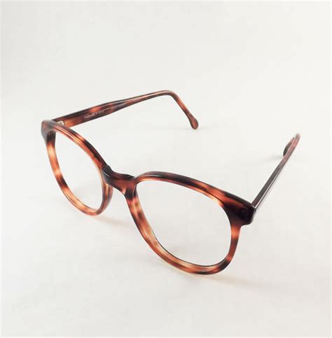 vintage womens dark brown tortoise shell eyeglasses big glasses