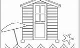 Coloring Pages Hut Beach Template sketch template