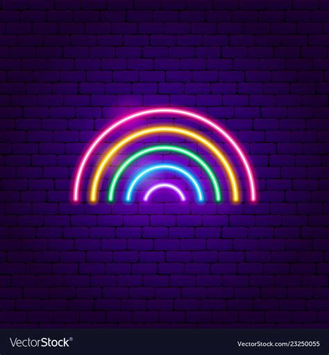 rainbow neon sign royalty free vector image vectorstock