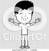 Adolescent Teenage Arms Boy Happy Open Outlined Coloring Clipart Cartoon Vector Thoman Cory sketch template