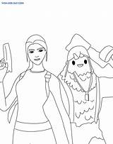 Fortnite Cluck Pioupiou Coloriage Pages Lara Croft sketch template