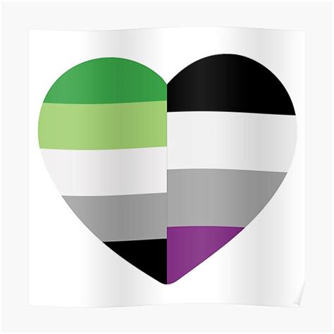 Aromantic Asexual Heart Poster For Sale By Dlpalmer Redbubble