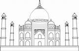 Taj Mahal Drawing sketch template