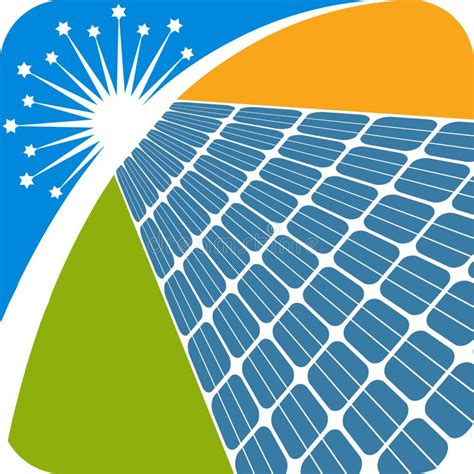 solar panel logo stock vector illustration  design