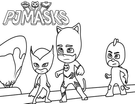 pin  pj masks coloring pages